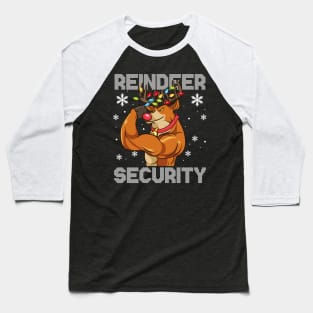 Reindeer Security Christmas Funny Humor Baseball T-Shirt